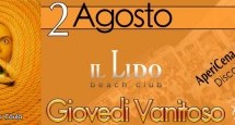 GIOVEDI VANITOSO – LIDO BEACH CLUB – GIOVEDI 2 AGOSTO