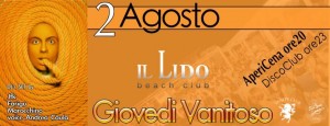 GIOVEDI VANITOSO 2 AGOSTO