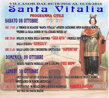 FESTA IN ONORE DI SANTA VITALIA – VILLASOR – 8-11 OTTOBRE 2016