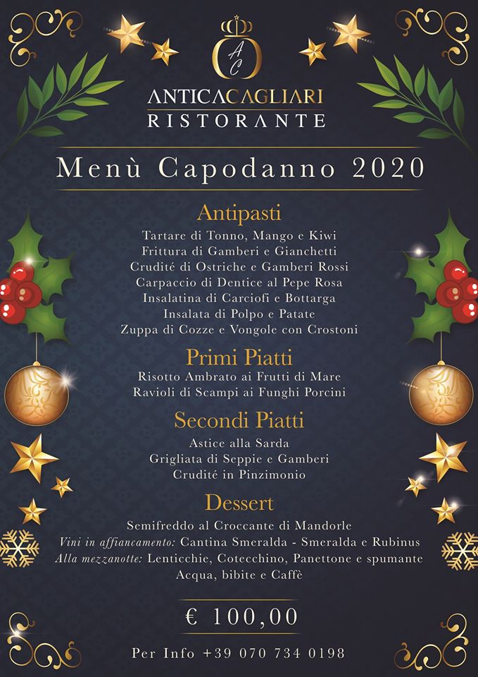 Piatto Di Natale 2020.Cenone Di Capodanno 2020 Al Ristorante Antica Cagliari Martedi 31 Dicembre 2019 Kalariseventi Comkalariseventi Com