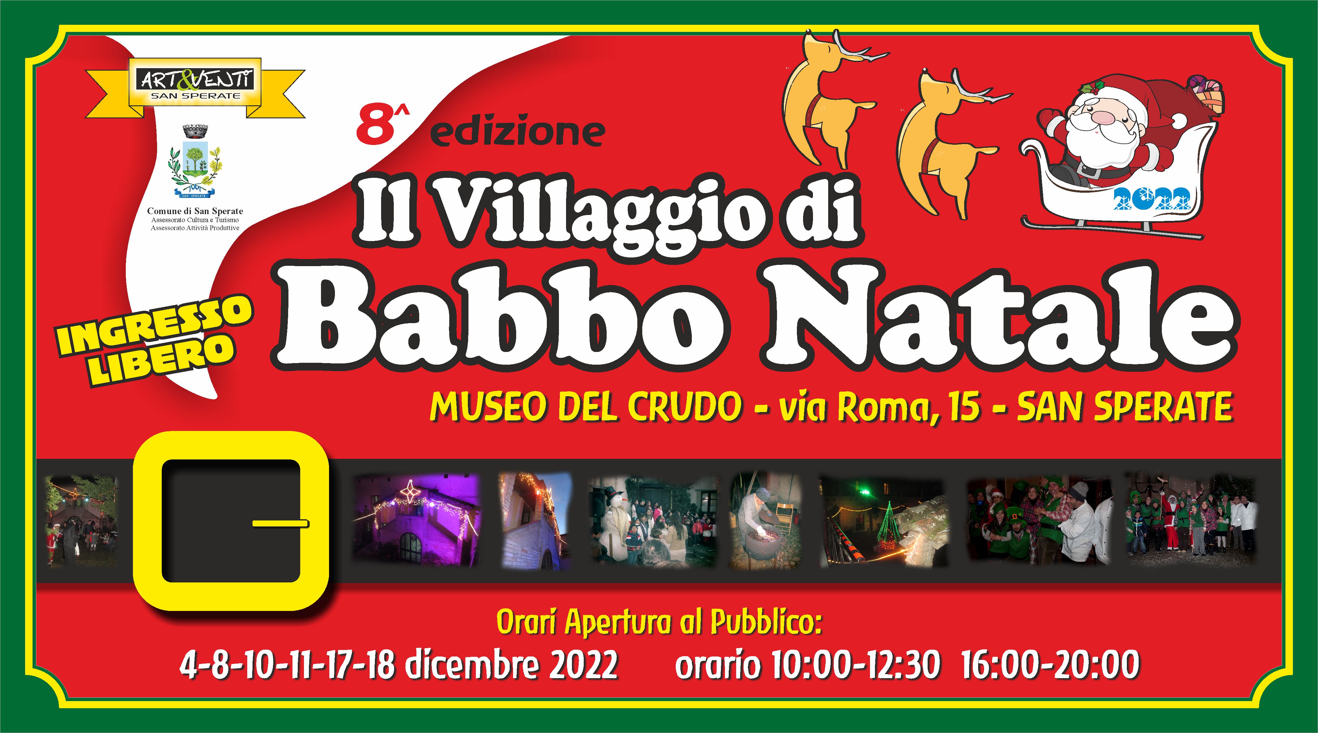 Locandina Spot evento Villaggio Babbo Natale 2022